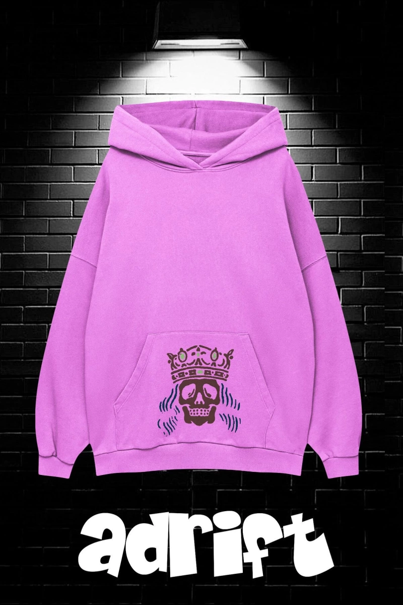 Unisex Oversize Kapüşonlu Kanguru Cepli Get High Stay High Baskılı Sweatshirt Hoodie