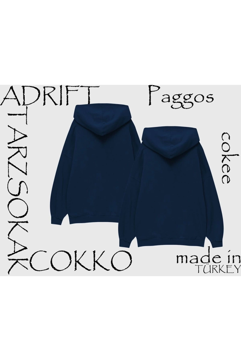 Unisex Oversize Kapüşonlu Kanguru Cepli Sevgili Mem ü Zin Baskılı