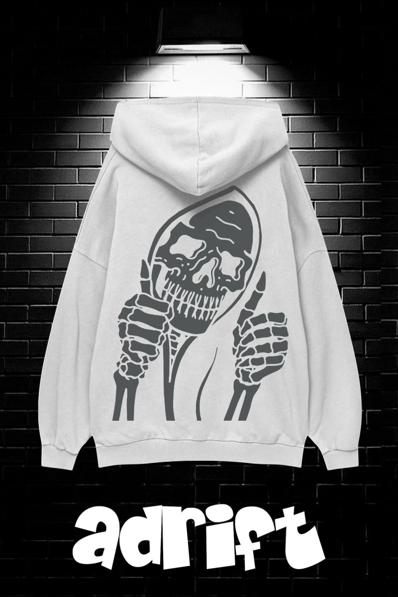 Unisex Oversize Kapüşonlu Kanguru Cepli Stay Positive Test Negative Baskılı Sweatshirt Hoodie