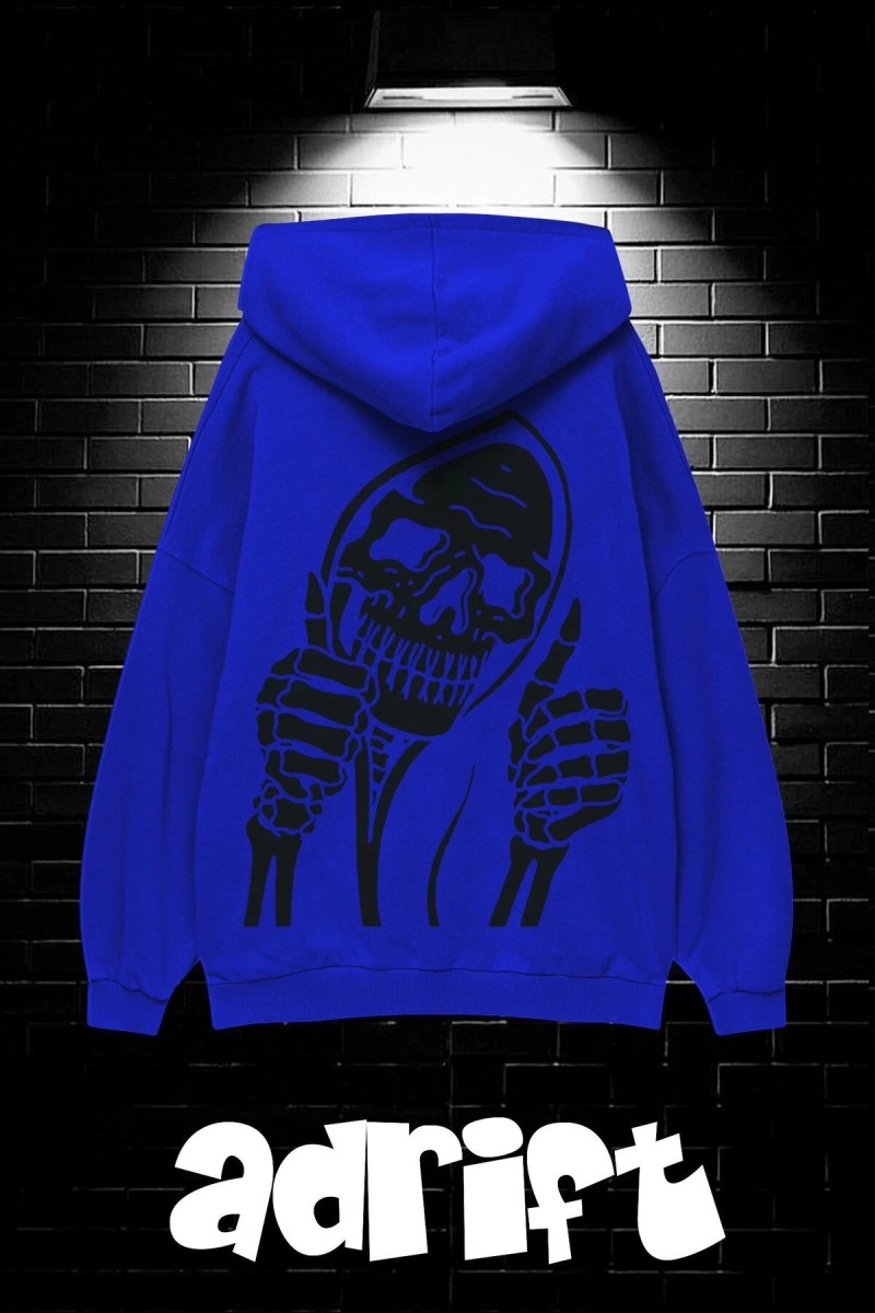 Unisex Oversize Kapüşonlu Kanguru Cepli Stay Positive Test Negative Baskılı Sweatshirt Hoodie