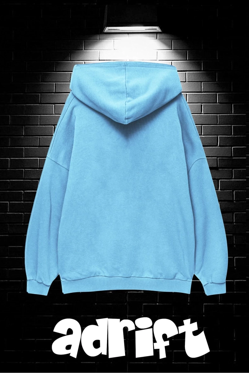 Unisex Oversize Kapüşonlu Kanguru Cepli Timberwolves Baskılı Sweatshirt Hoodie