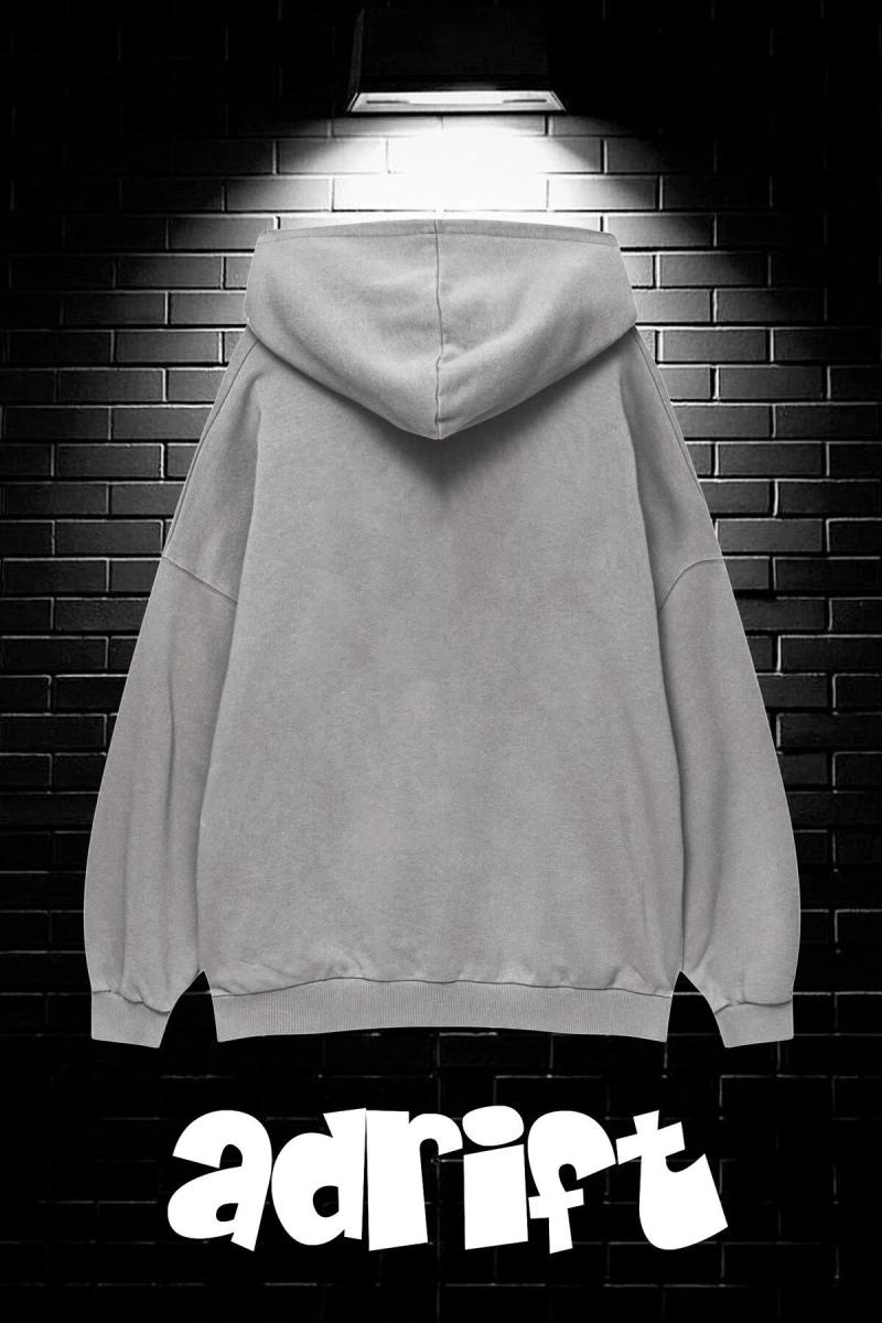Unisex Oversize Kapüşonlu Kanguru Cepli Timberwolves Baskılı Sweatshirt Hoodie