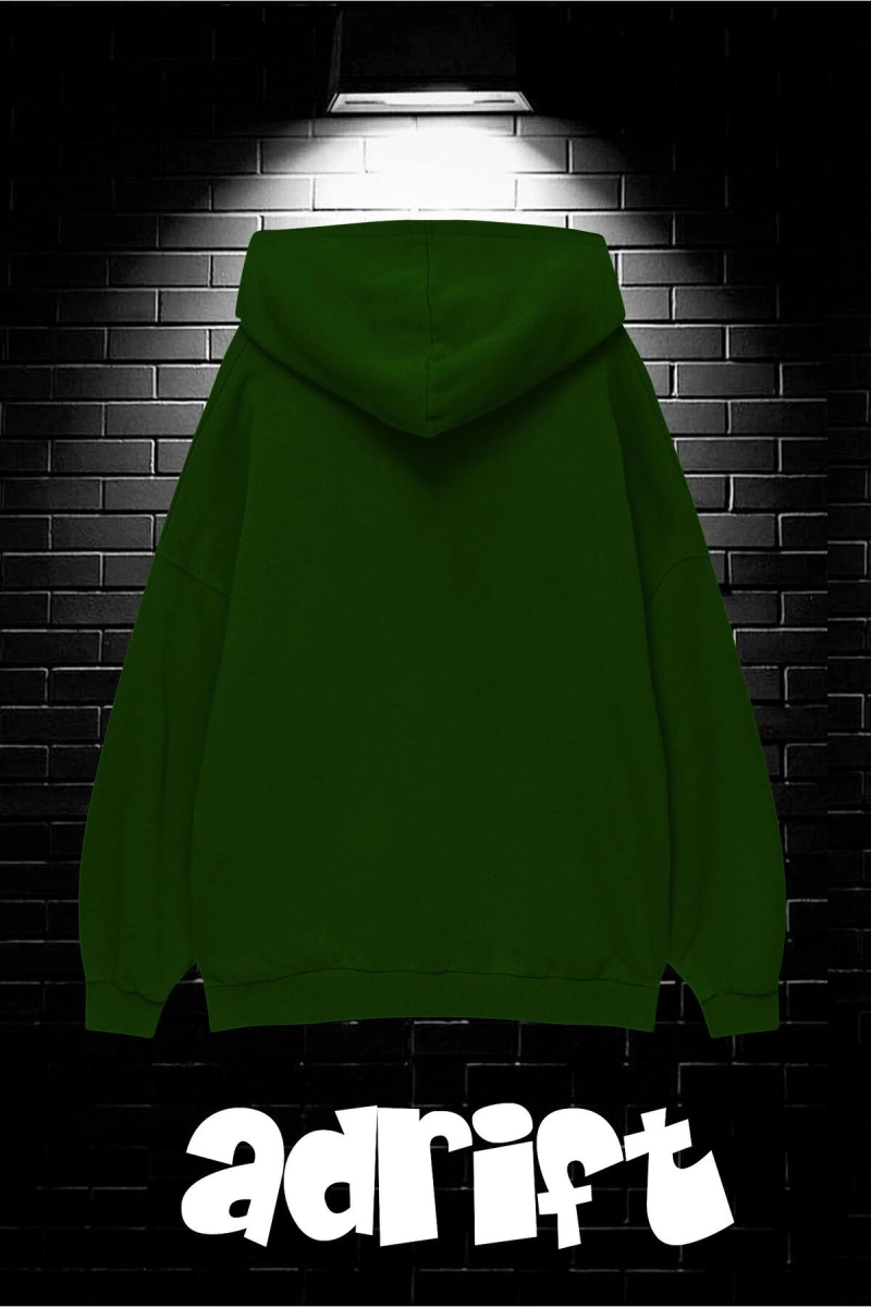 Unisex Oversize Kapüşonlu Kanguru Cepli Timberwolves Baskılı Sweatshirt Hoodie