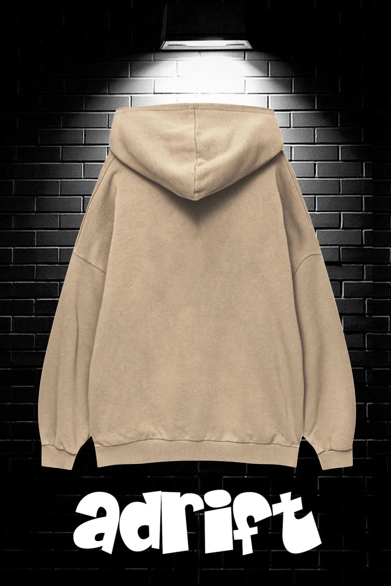 Unisex Oversize Kapüşonlu Kanguru Cepli Timberwolves Baskılı Sweatshirt Hoodie