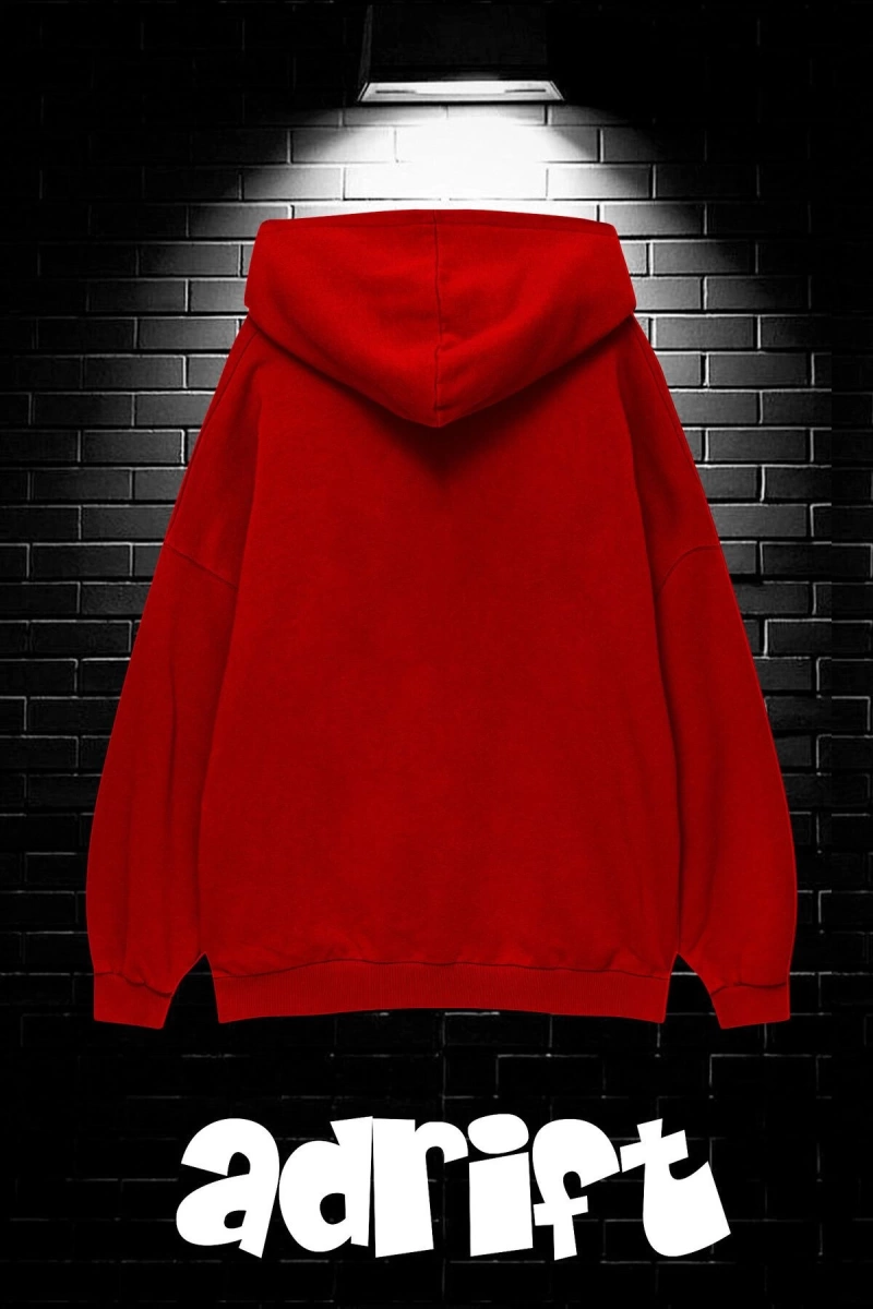 Unisex Oversize Kapüşonlu Kanguru Cepli Timberwolves Baskılı Sweatshirt Hoodie
