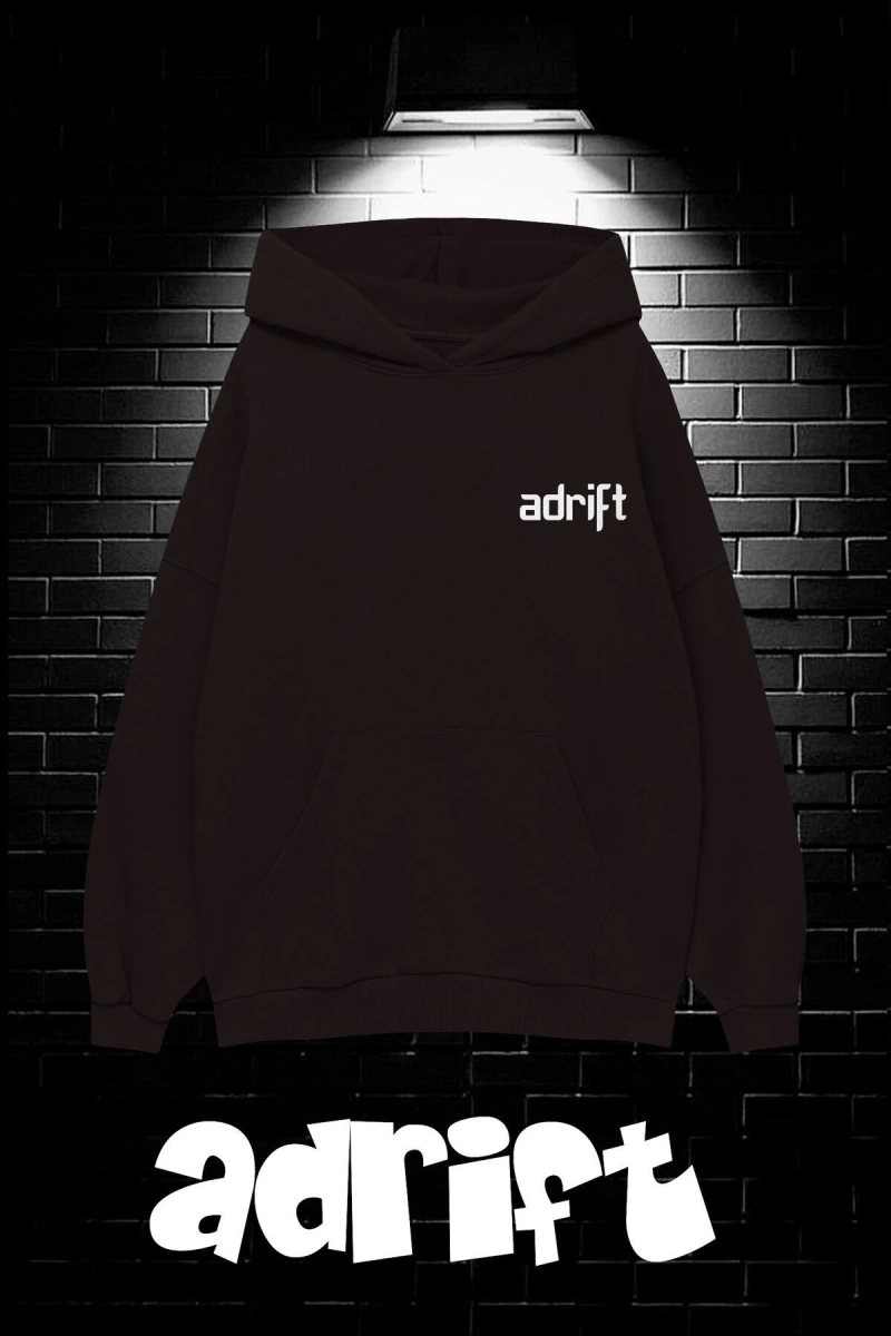Unisex Oversize Kapüşonlu Kanguru Cepli Wasted Baskılı Sweatshirt Hoodie