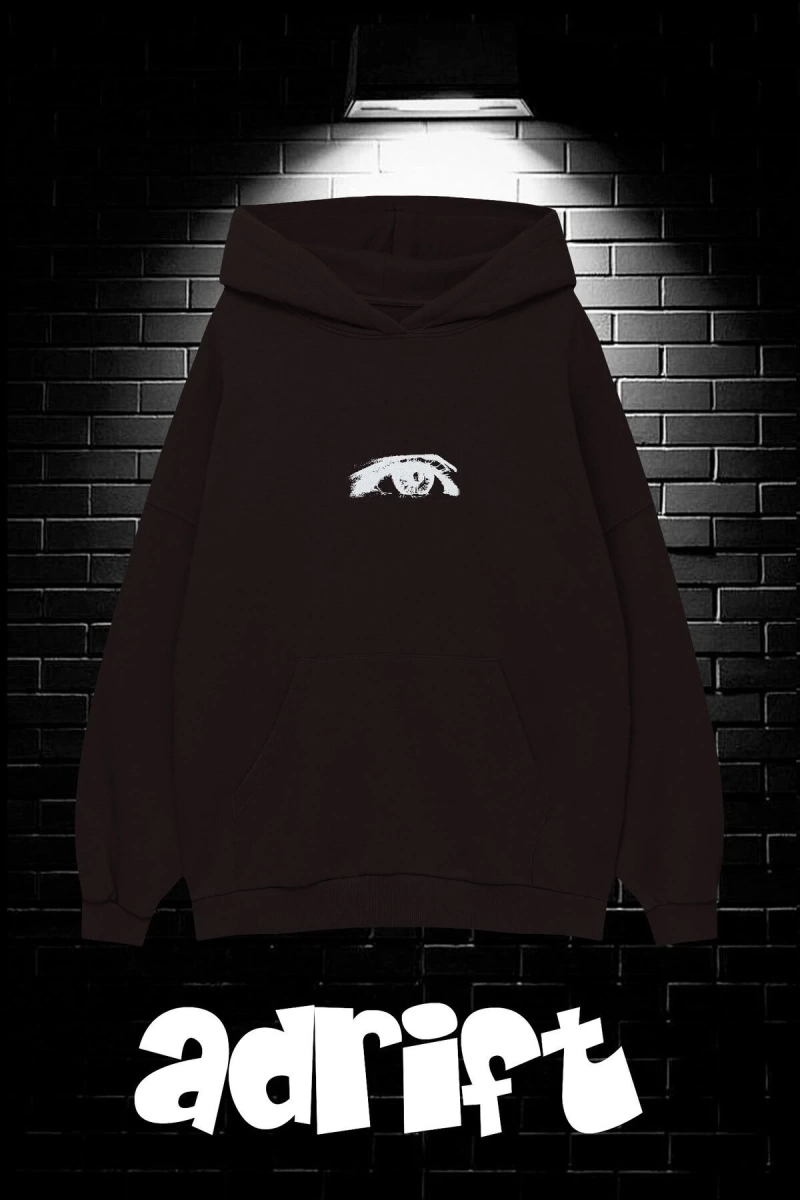 Unisex Oversize Kapüşonlu Kanguru Cepli Wıshful Baskılı Sweatshirt Hoodie