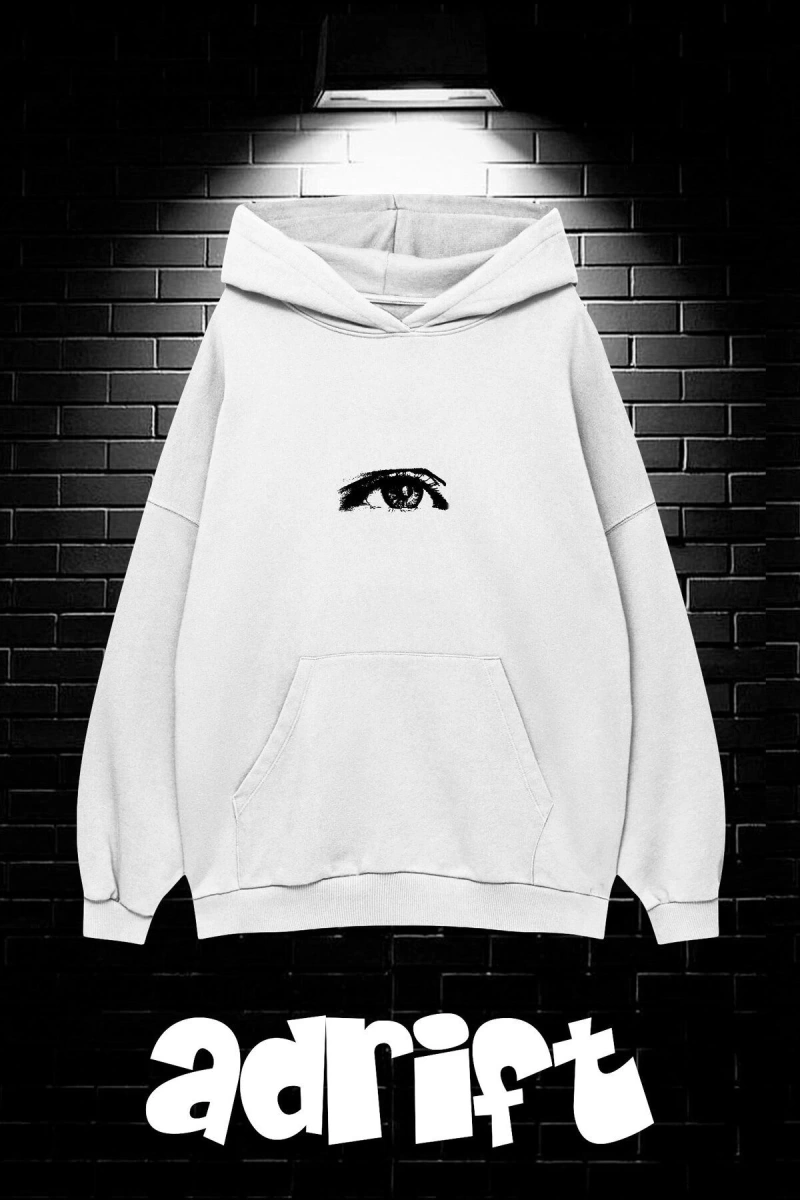 Unisex Oversize Kapüşonlu Kanguru Cepli Wıshful Baskılı Sweatshirt Hoodie