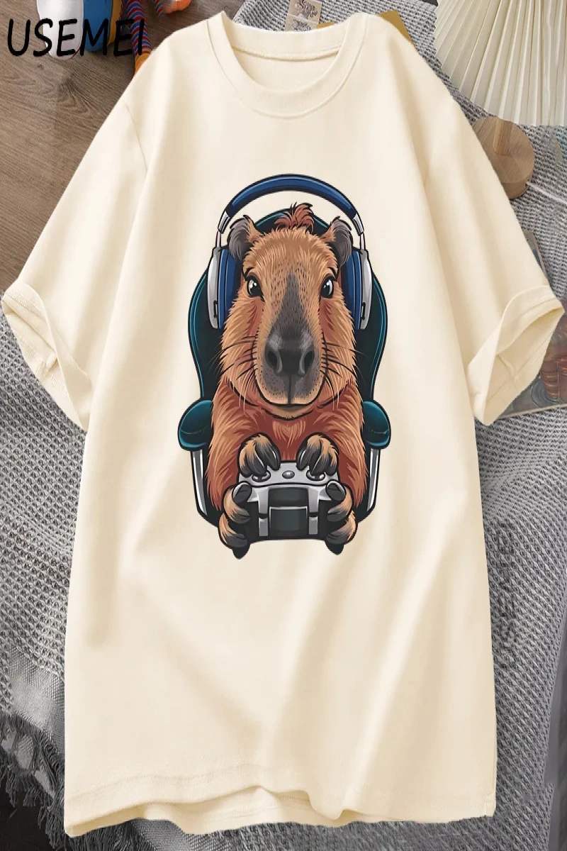 Unisex Oyuncu Kapibara Gömlek, Kapibara Tank Top, Grafik Sevimli Kemirgen Tişörtü, Denetleyic 2982