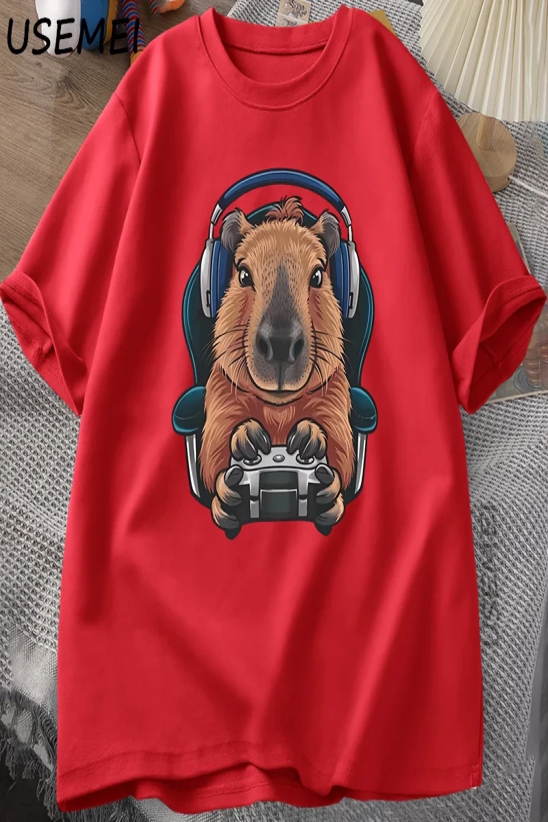 Unisex Oyuncu Kapibara Gömlek, Kapibara Tank Top, Grafik Sevimli Kemirgen Tişörtü, Denetleyic 2982