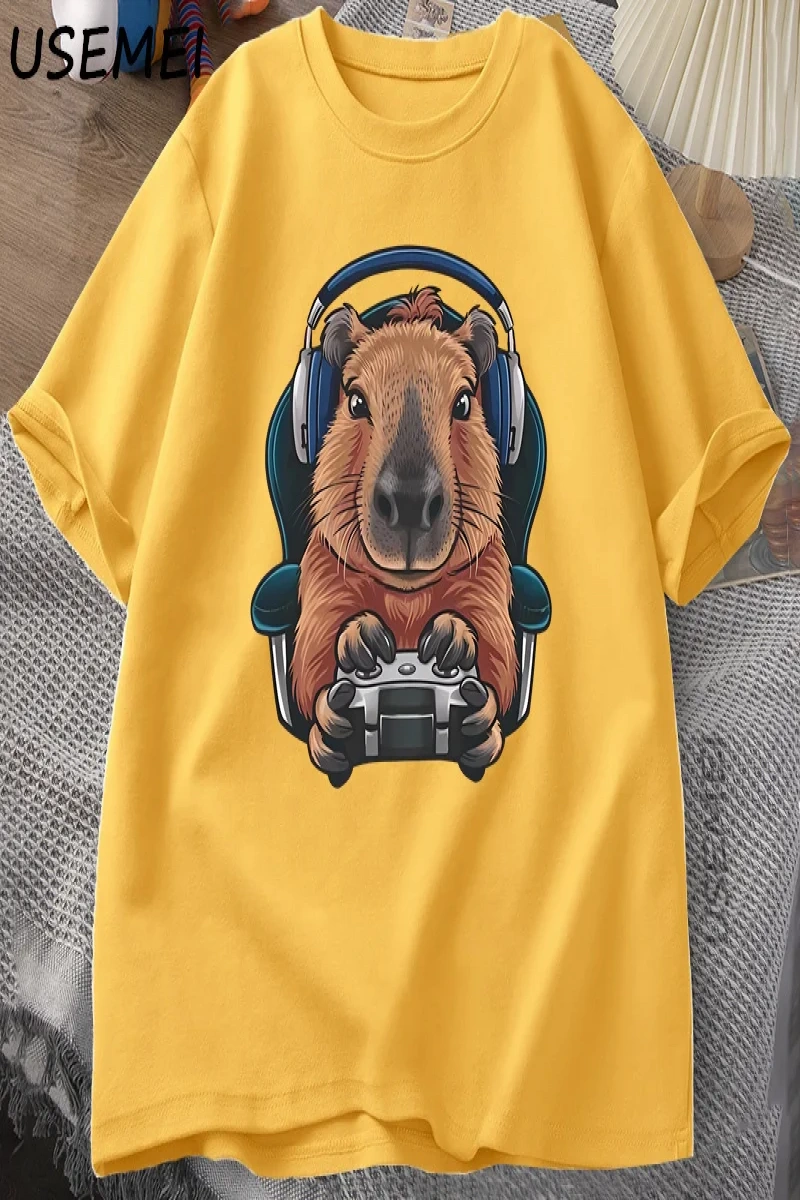 Unisex Oyuncu Kapibara Gömlek, Kapibara Tank Top, Grafik Sevimli Kemirgen Tişörtü, Denetleyic 2982