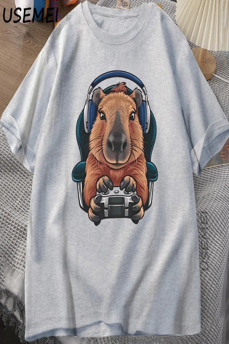 Unisex Oyuncu Kapibara Gömlek, Kapibara Tank Top, Grafik Sevimli Kemirgen Tişörtü, Denetleyic 2982