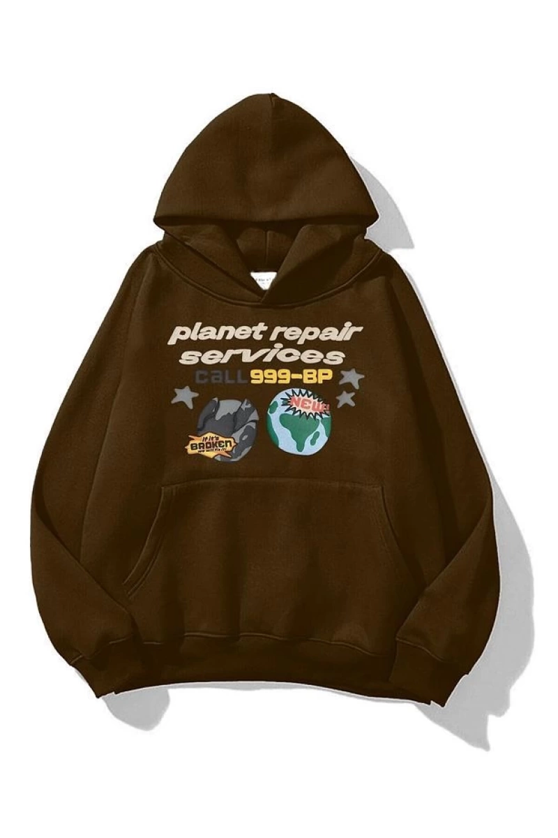 Unisex Planet Repair Sweatshirt Siyah