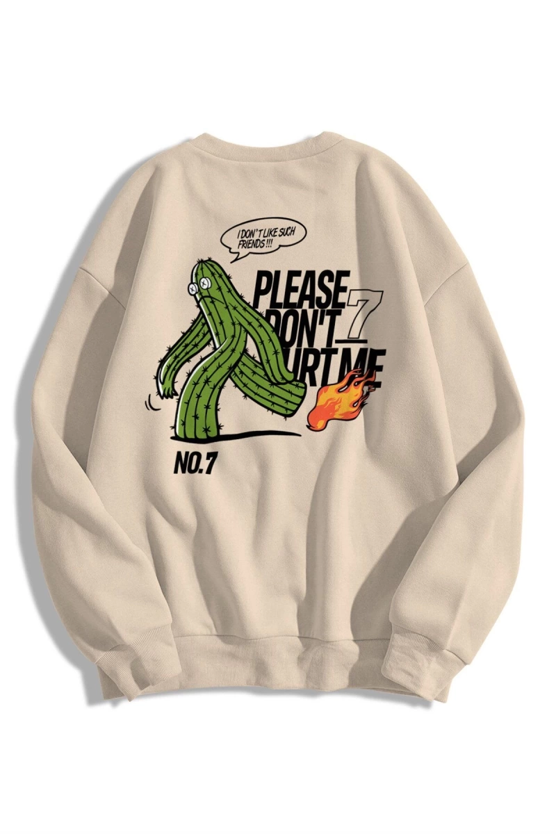 Unisex Please Dont Hurt Me Bisiklet Yaka Sweatshirt Hoodie