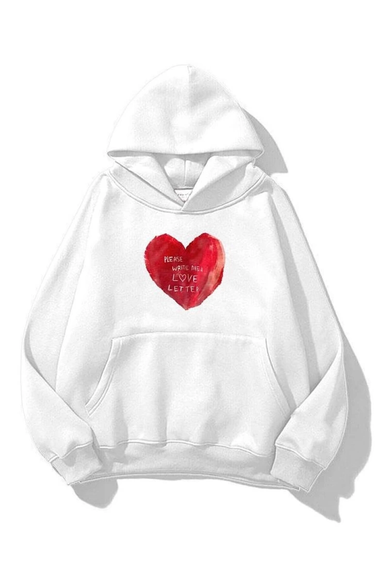 Unisex Please Write Me a Love Letter Sweatshirt Siyah