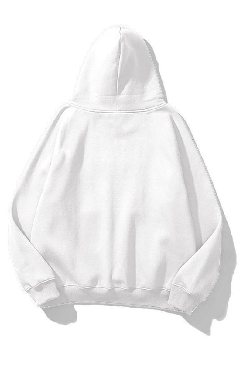 Unisex Punk Gitar Sweatshirt Beyaz