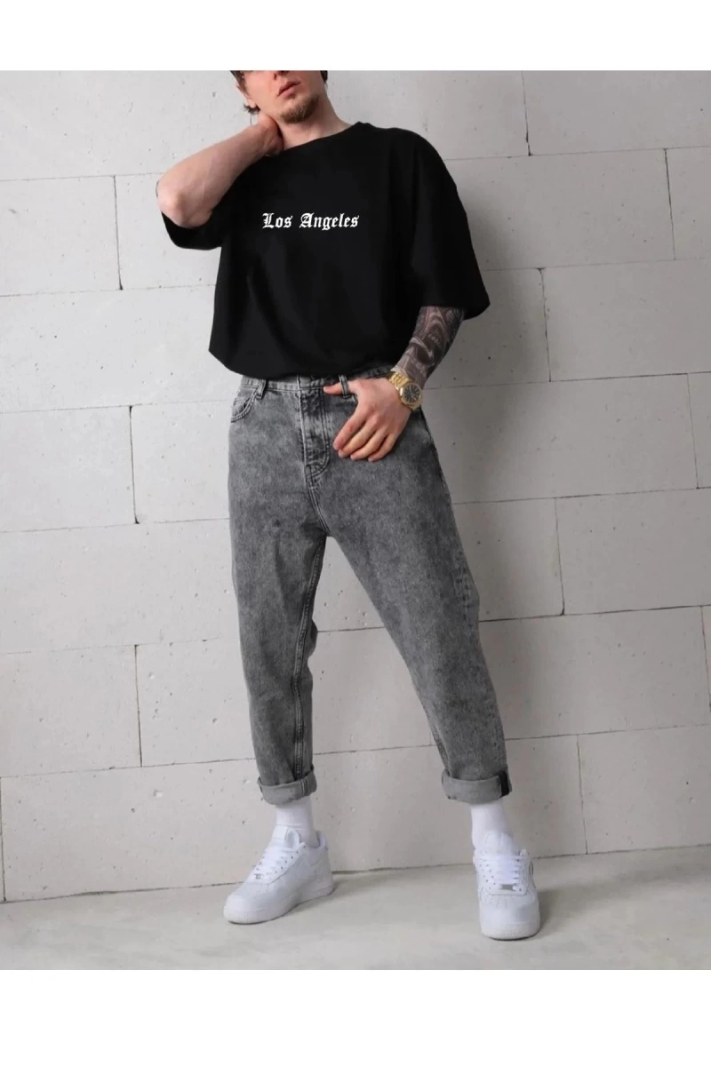 Unisex Rahat Kesim Los Angeles Oversize T-shirt