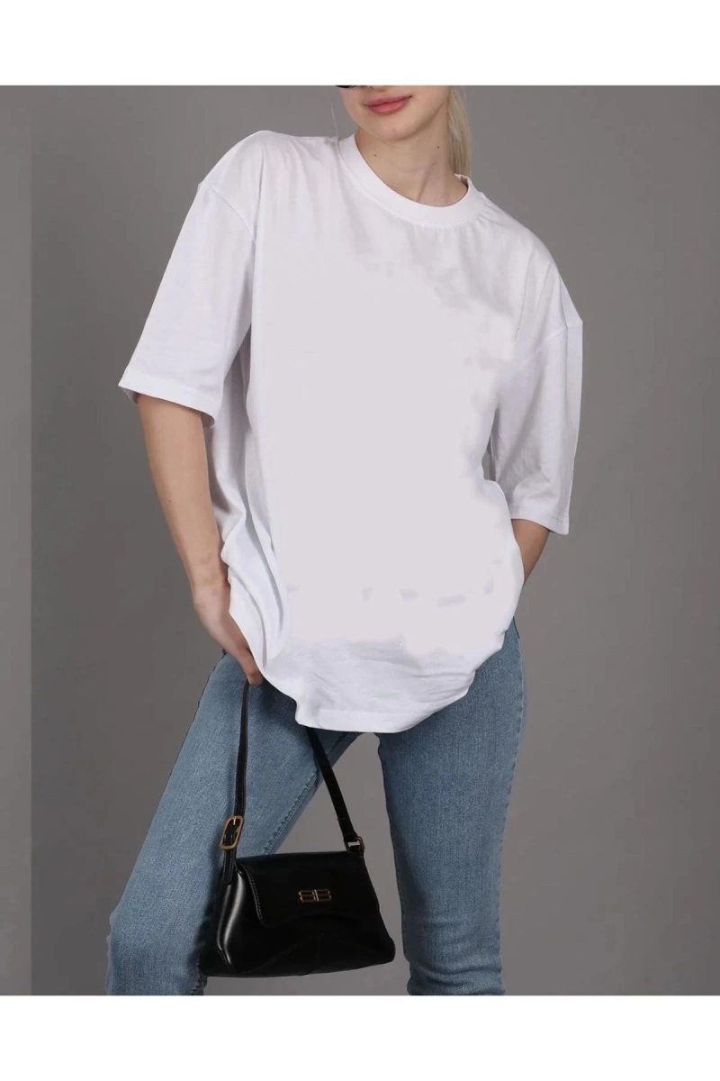 Unisex Rahat Kesim Mor Kelebek Oversize T-shirt