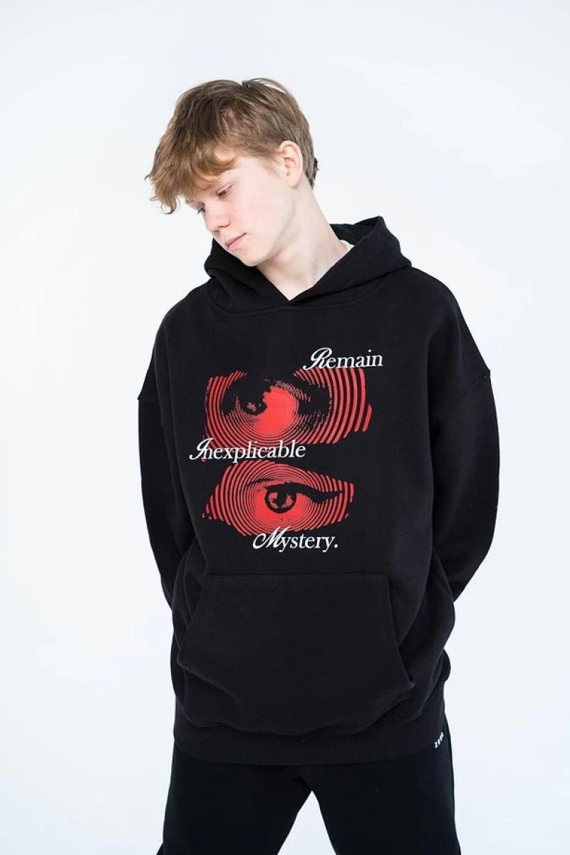 Unisex Remain Mystery Sweatshirt Hoodie Siyah