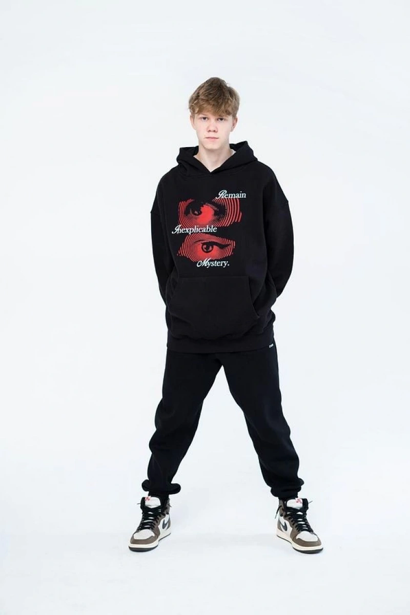 Unisex Remain Mystery Sweatshirt Hoodie Siyah