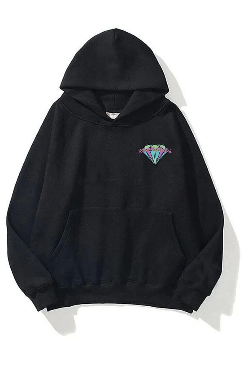 Unisex Rich Lifestyle Sweatshirt Hoodie Siyah