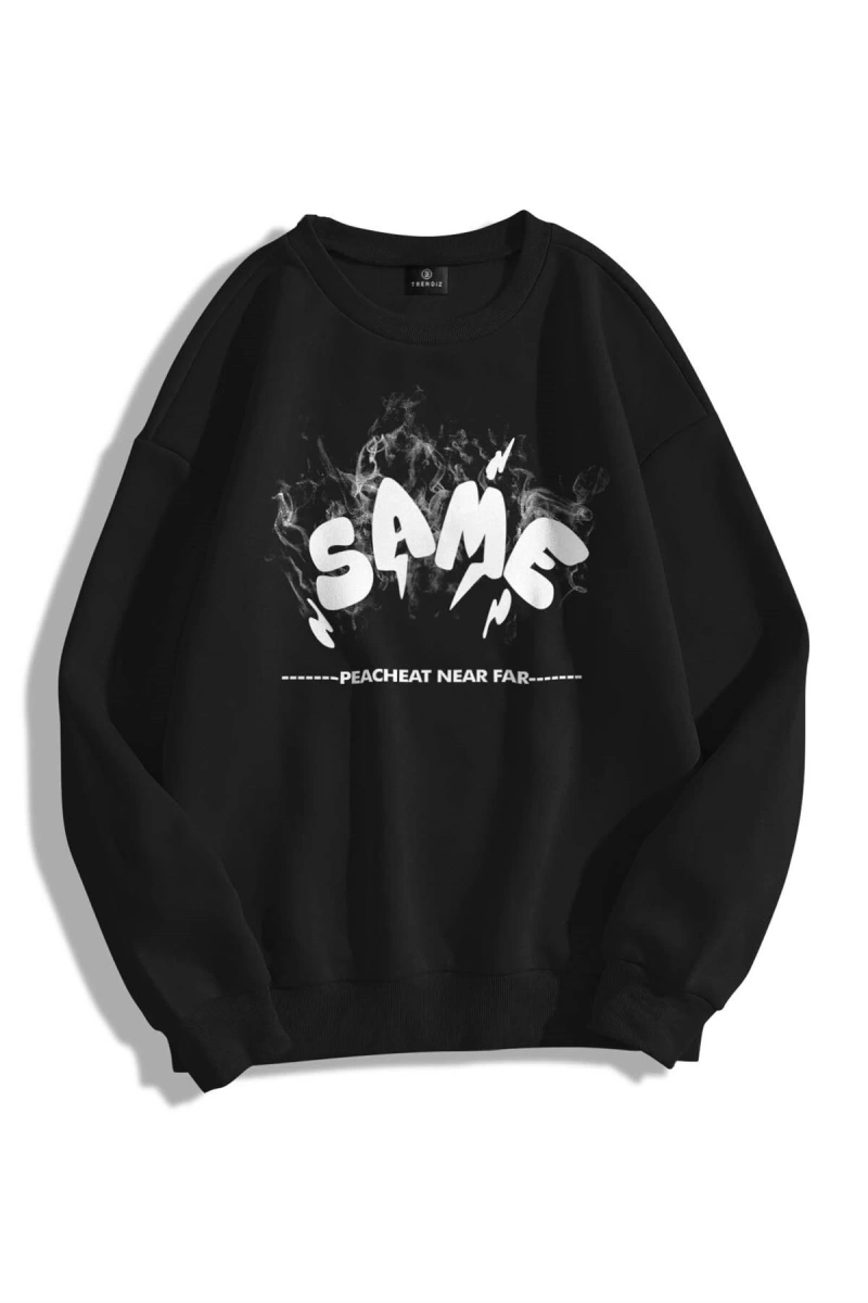 Unisex Same Bisiklet Yaka Sweatshirt