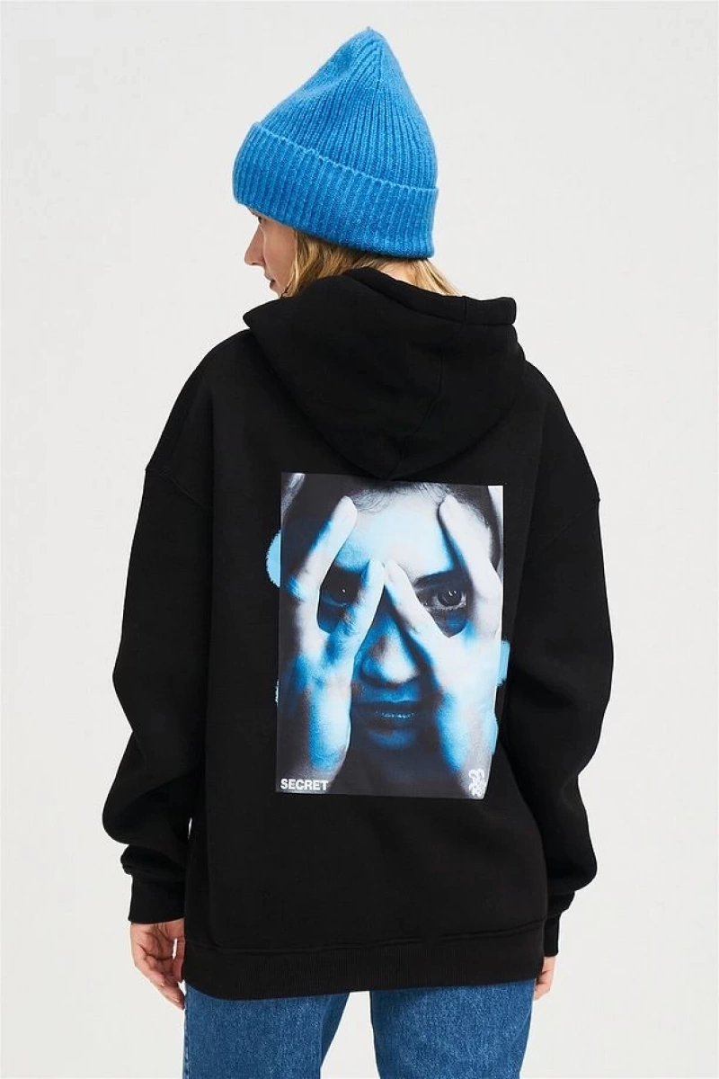 Unisex Secret Sweatshirt Hoodie Siyah
