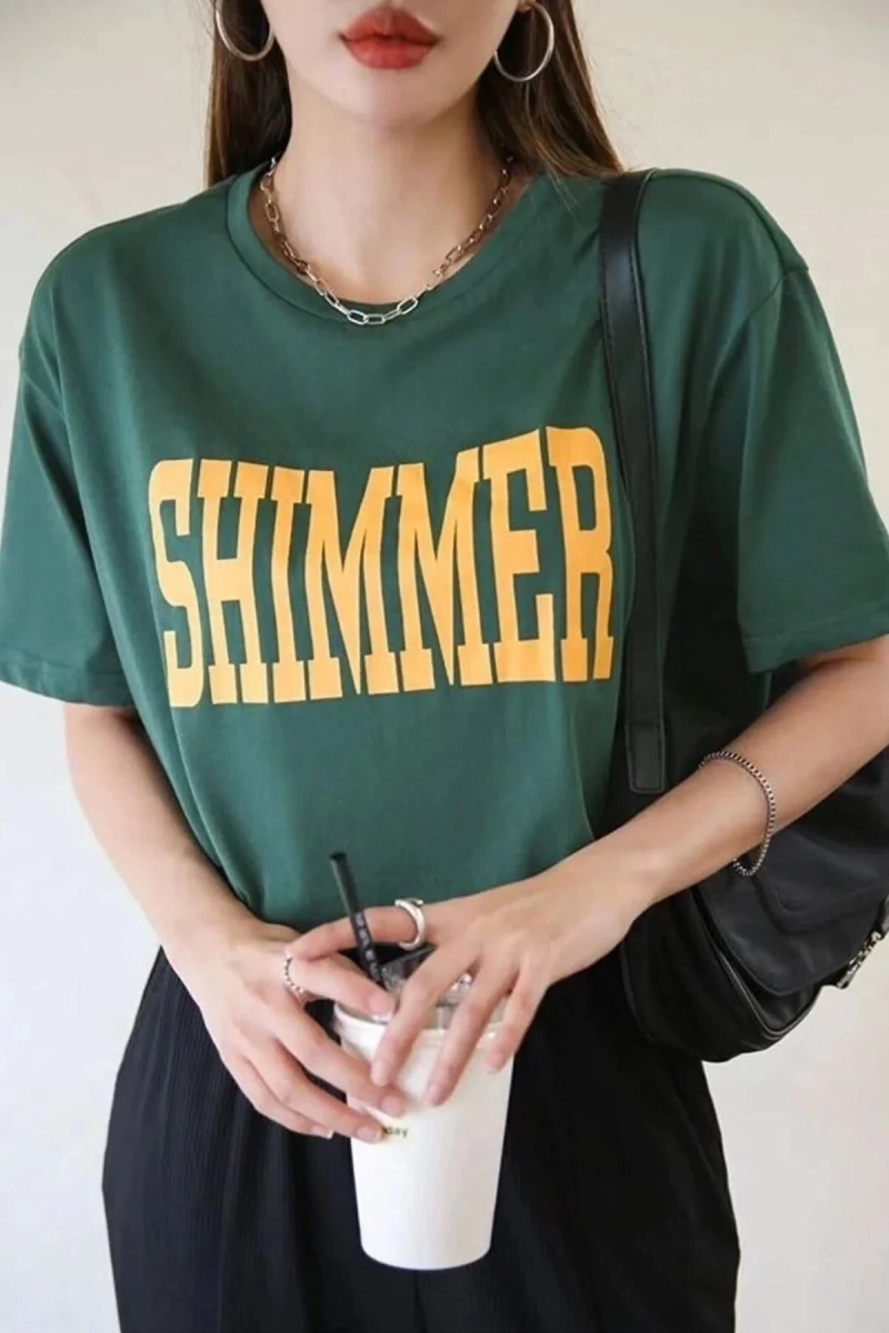 Unisex Shimmer Baskılı T-shirt