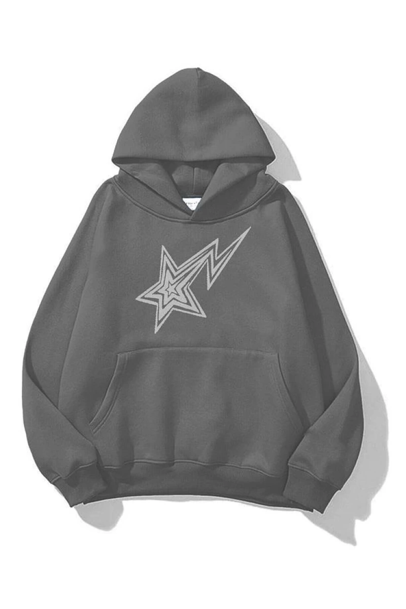 Unisex Shooting Star Sweatshirt Gri