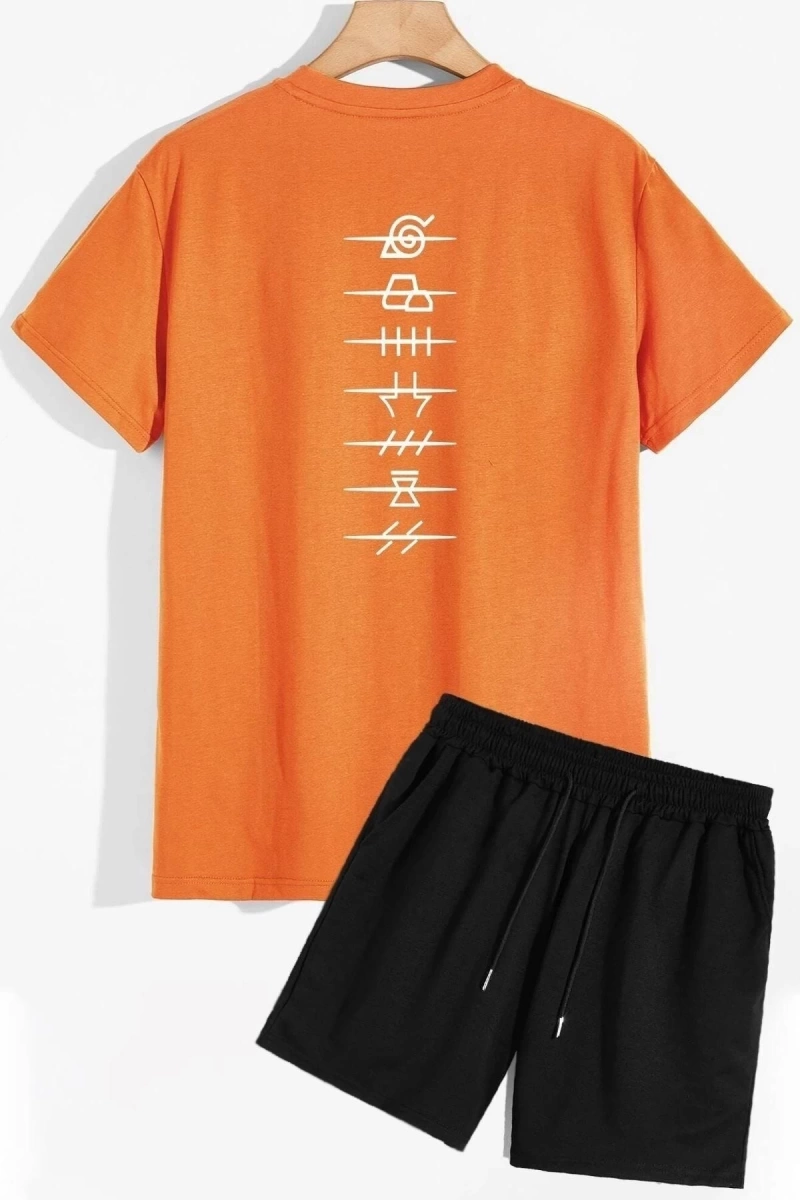 Unisex Sırt Baskılı Şort T-shirt Eşofman Takımı TSH-BULUT-SHRT-DÜZ