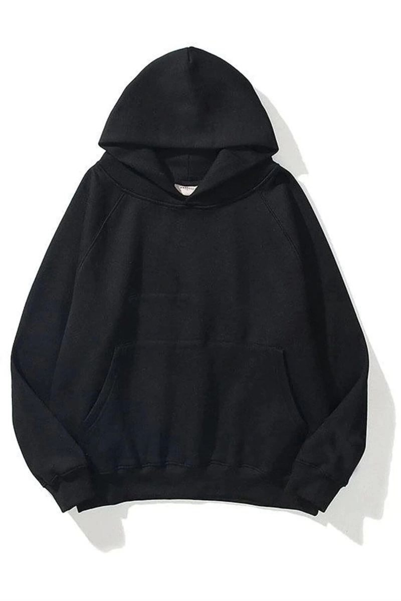 Unisex Siyah Basic Sweatshirt