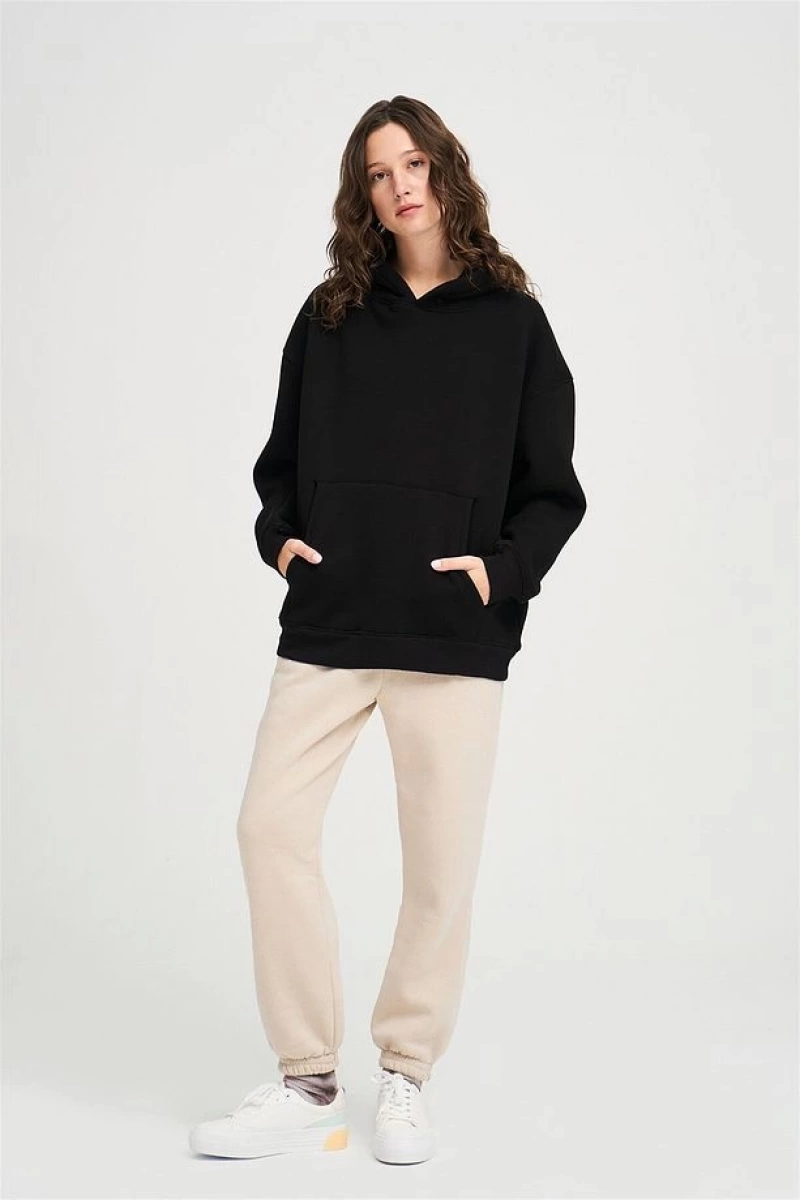 Unisex Siyah Basic Sweatshirt Siyah