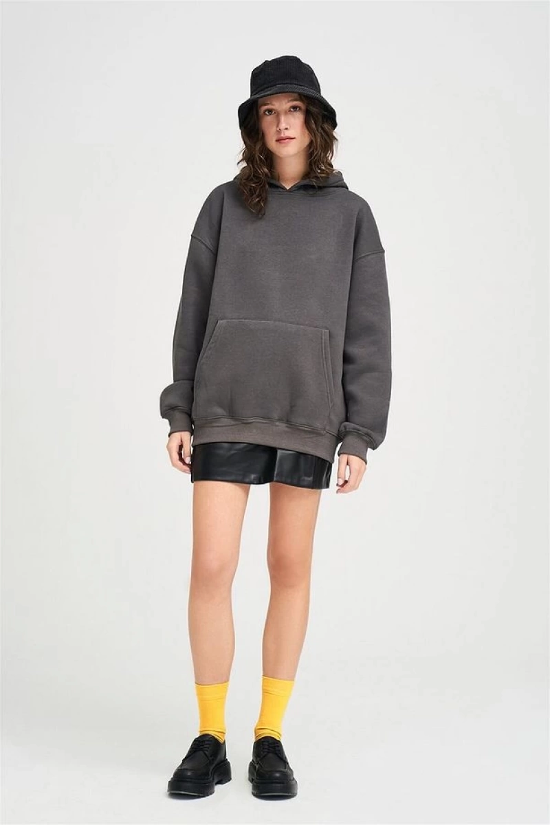 Unisex Siyah Basic Sweatshirt Siyah