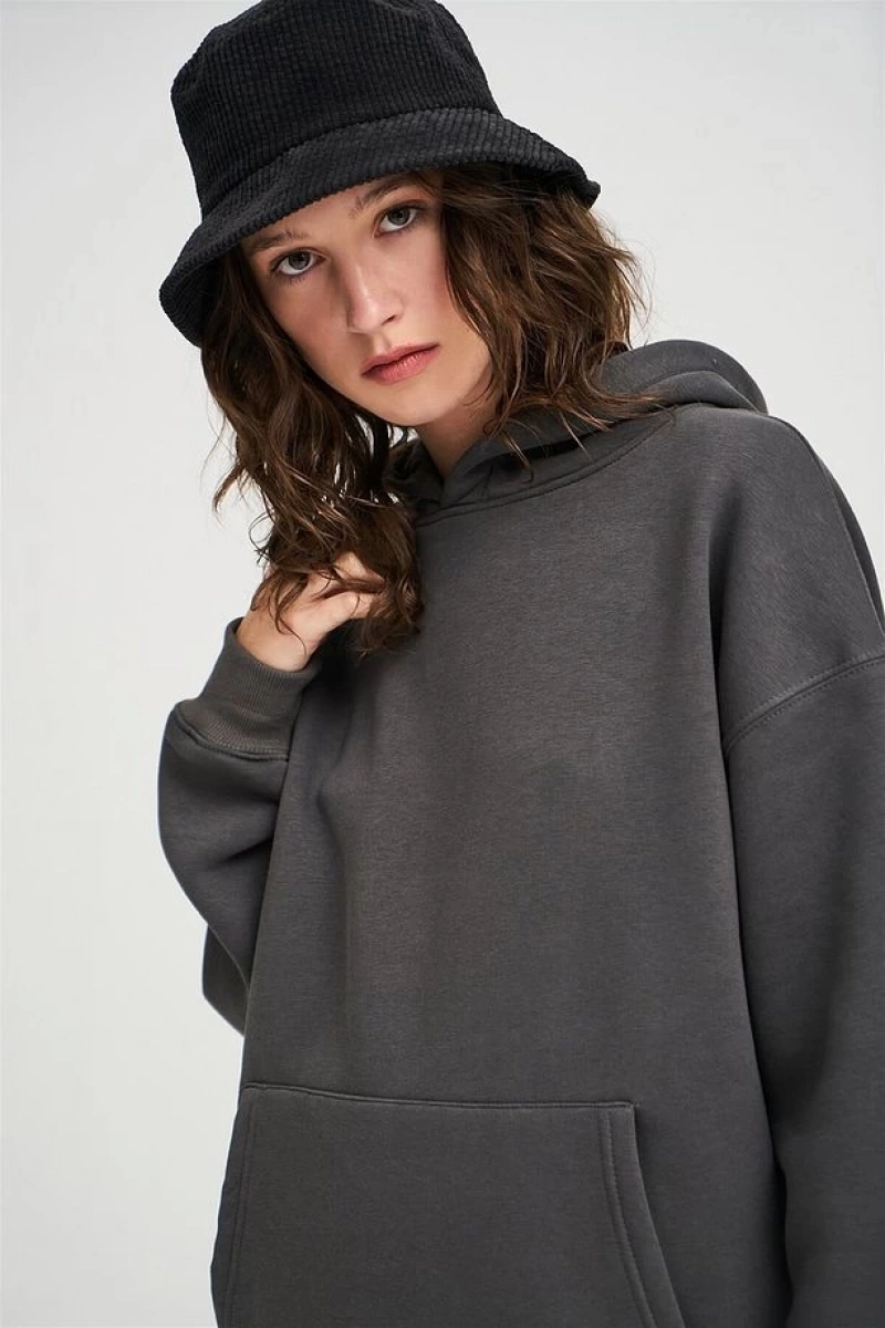 Unisex Siyah Basic Sweatshirt Siyah