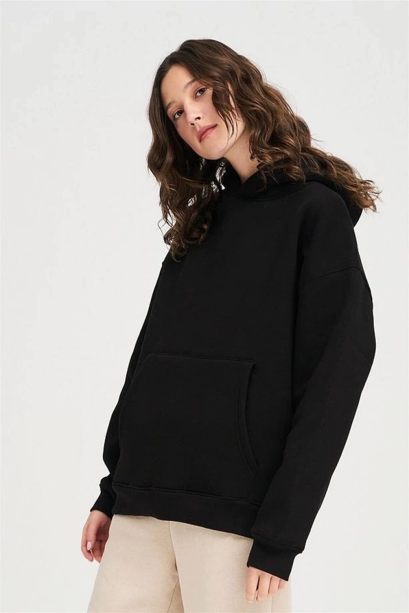 Unisex Siyah Basic Sweatshirt Siyah