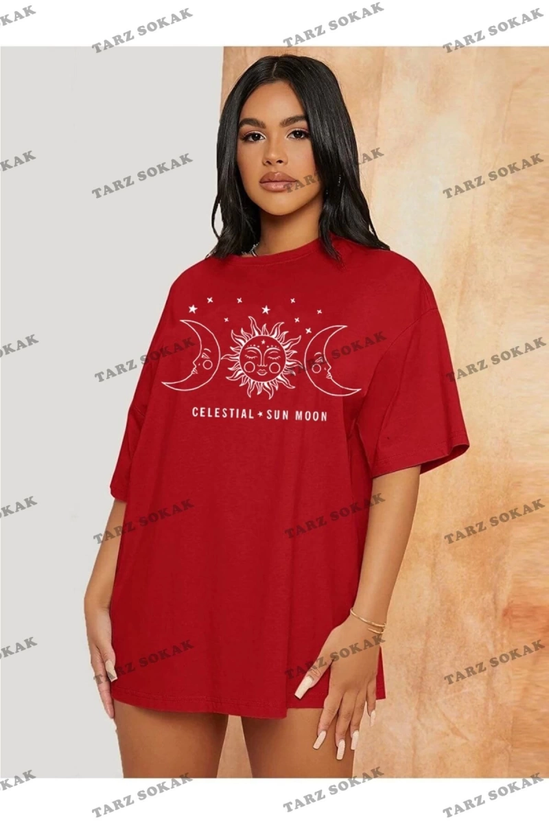 Unisex Siyah-Beyaz Baskılı 2 Farklı Renk Oversize Boyfriend