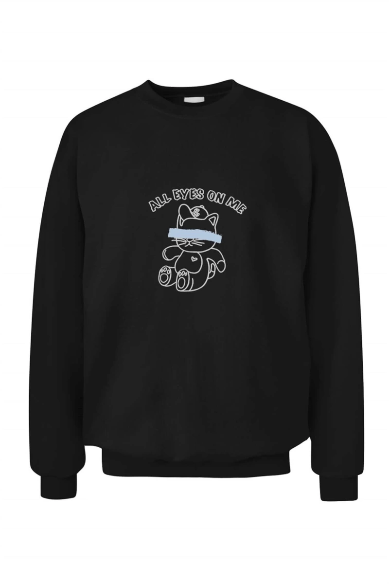 Unisex Siyah Bts All Eyes On Me Sweatshirt