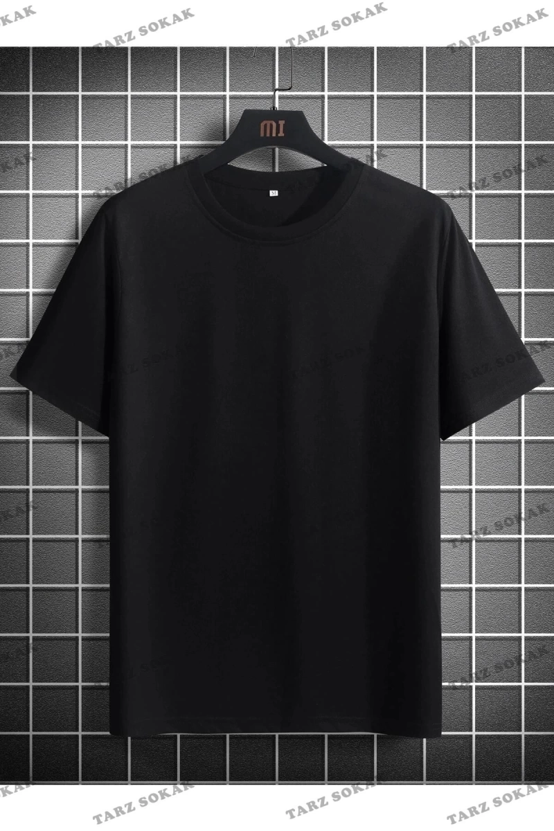 Unisex Siyah Netherlands Baskılı Oversize Bisiklet Yaka Penye