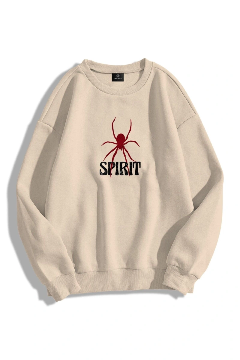 Unisex Spirit Bisiklet Yaka Sweatshirt Hoodie