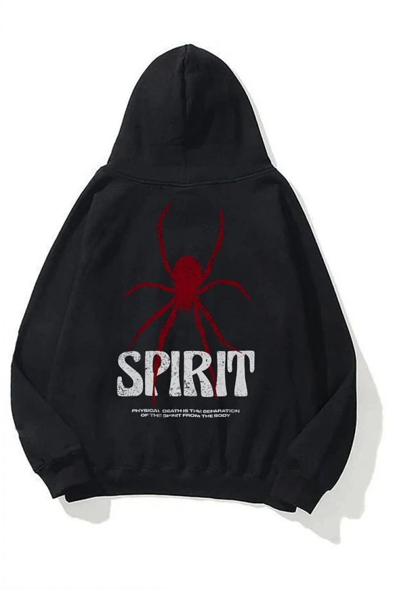 Unisex Spirit Sweatshirt Hoodie Siyah