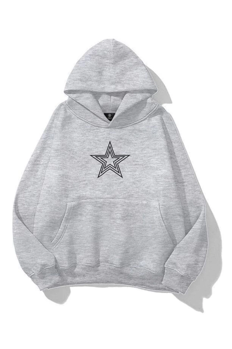 Unisex Star Stroke Sweatshirt  Gri