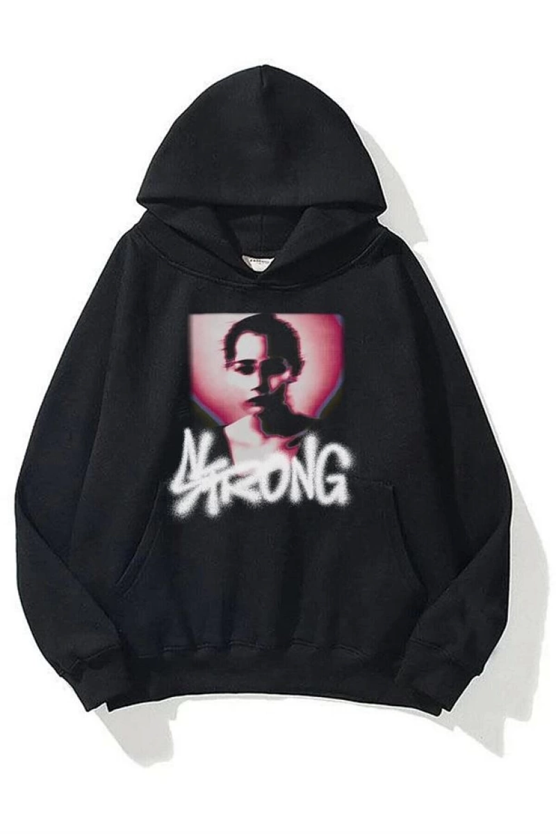 Unisex Strong Sweatshirt Hoodie Siyah