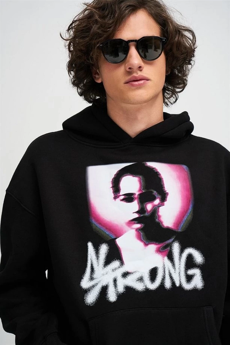 Unisex Strong Sweatshirt Hoodie Siyah