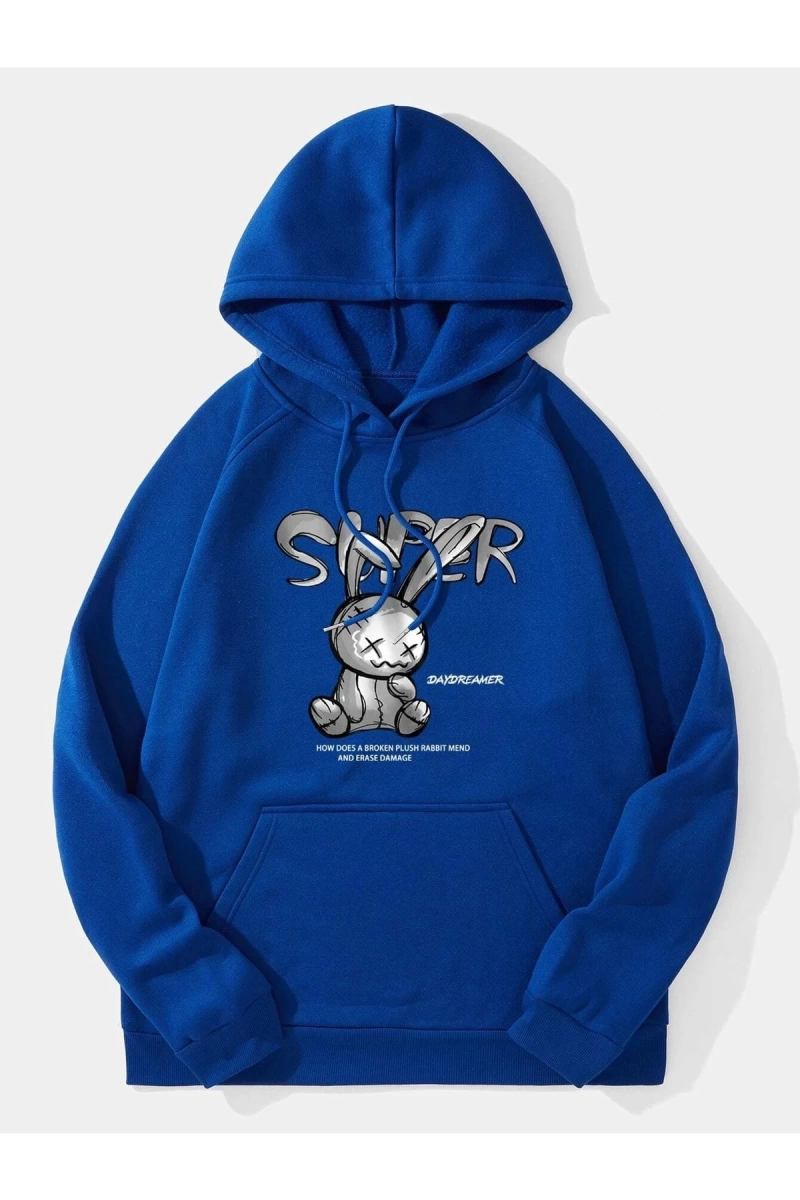 Unisex Super Baskılı Kapüşonlu Sweatshirt
