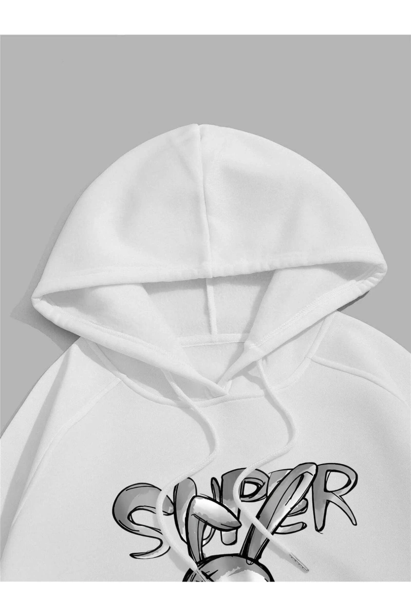 Unisex Super Baskılı Kapüşonlu Sweatshirt