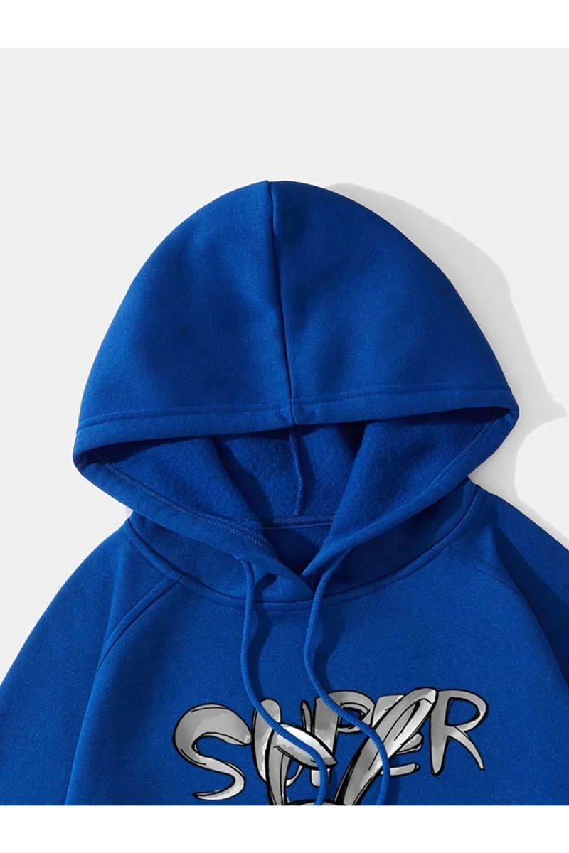 Unisex Super Baskılı Kapüşonlu Sweatshirt
