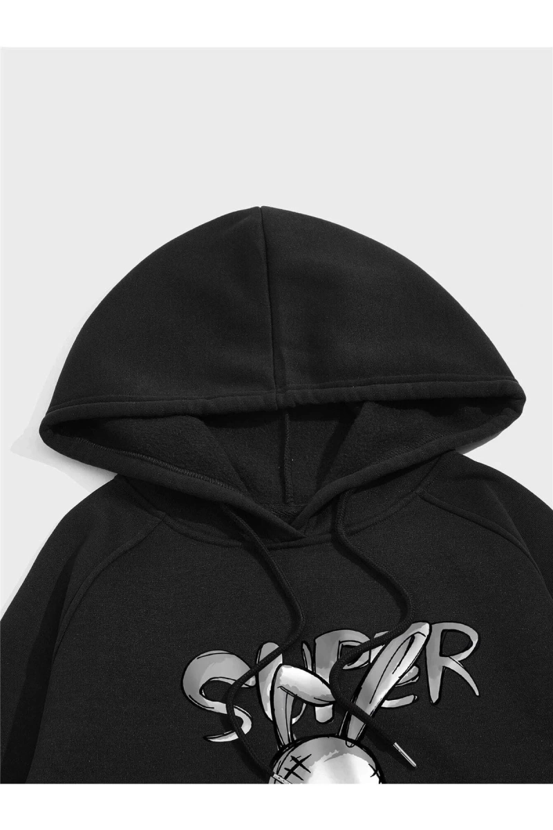 Unisex Super Baskılı Kapüşonlu Sweatshirt