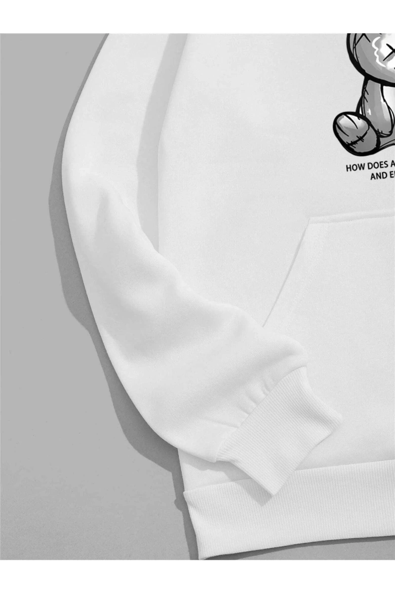 Unisex Super Baskılı Kapüşonlu Sweatshirt