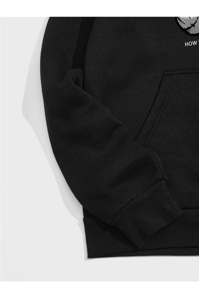 Unisex Super Baskılı Kapüşonlu Sweatshirt
