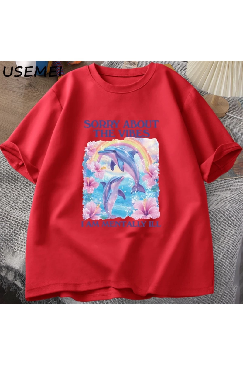 Unisex T Shirt T-shirt Komik Zihinsel Tshirt Pamuk Kısa Kol